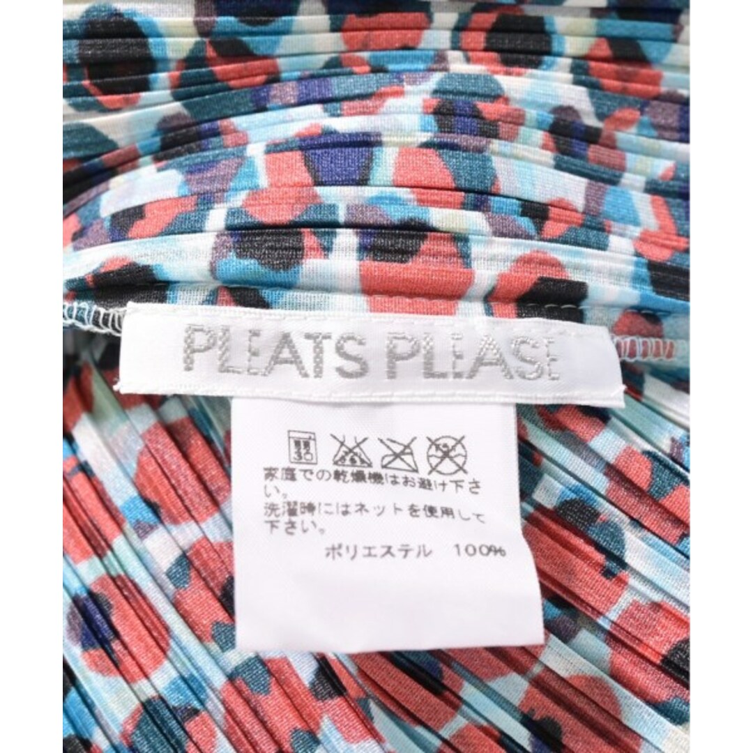 PLEATS PLEASE ブラウス 3(L位) 赤x水色x紺等(総柄) 【古着】