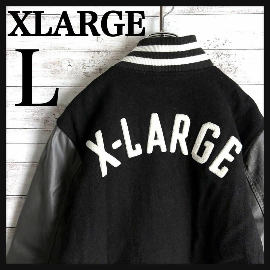 XLARGE - 5912【希少デザイン】エクストララージ☆袖レザーアーチロゴ