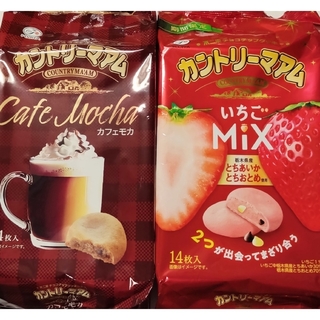 フジヤ(不二家)の222　不二家カントリーマアム　カフェモカ　・　いちごMIX　各1袋(菓子/デザート)