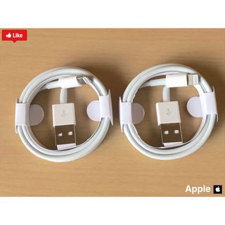 アイフォーン(iPhone)のApple純正(2個) LightningCable = iPhone Mac=(バッテリー/充電器)