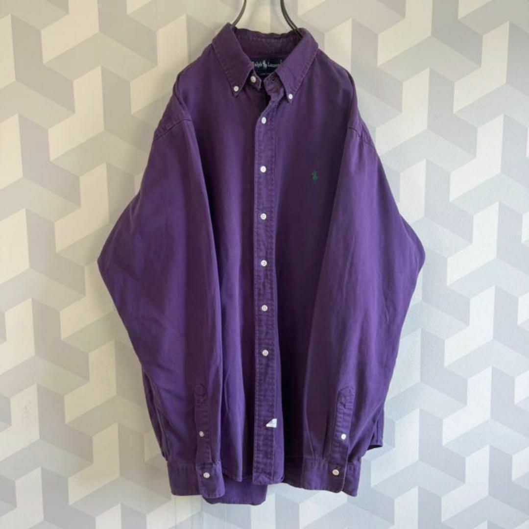 Ralph Lauren - 【ラルフローレン】XLサイズ 肉厚 長袖BDシャツ 紫