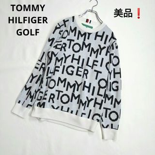 トミーヒルフィガー(TOMMY HILFIGER)の美品❗トミーヒルフィガーゴルフ　メンズ　ニットセーター　防寒裏地付　L ★8(ウエア)