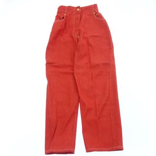 エルメス(Hermes)のエルメス タックパンツ 金ボタン セリエ レディース レッド 40【AFB24】(カジュアルパンツ)