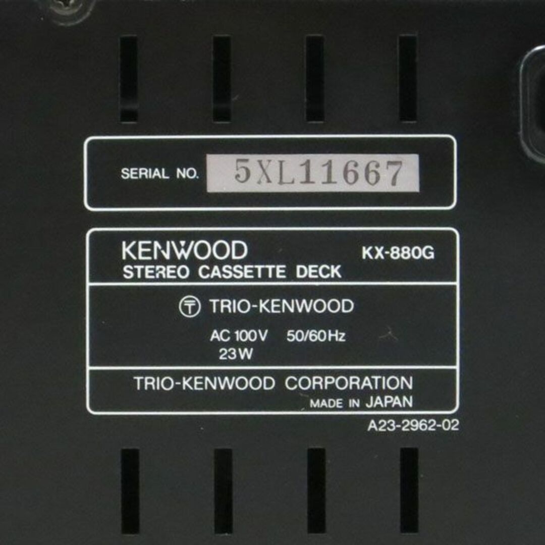 動作確認済み KENWOOD KX-880G ケンウッド カセットデッキ