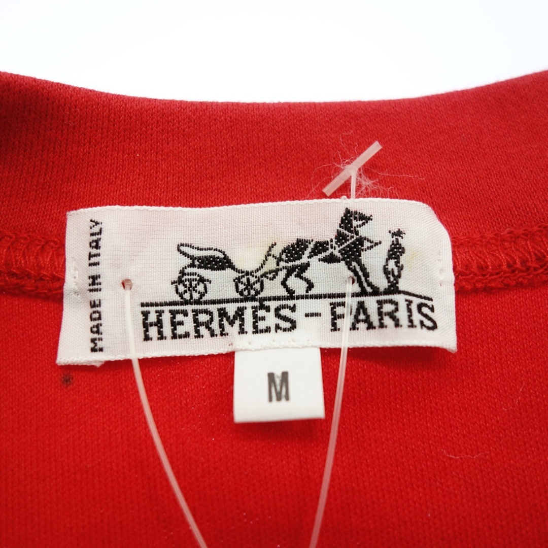 Hermes(エルメス)のエルメス ロングTシャツ 胸ロゴ レディース M 赤 HERMES【AFB11】 レディースのトップス(カットソー(長袖/七分))の商品写真