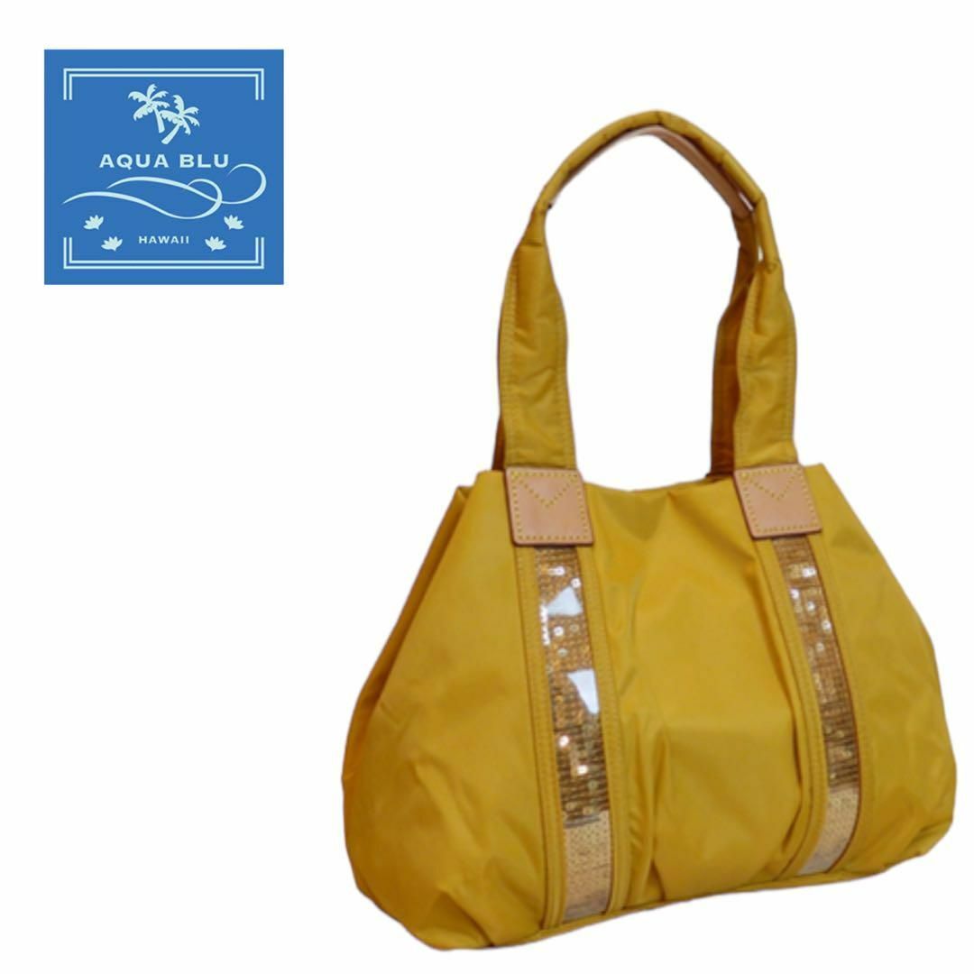 Aqua blue(アクアブルー)のAQUA BLU HAWAII Maria イエロー　トートバッグ　美品 レディースのバッグ(ハンドバッグ)の商品写真
