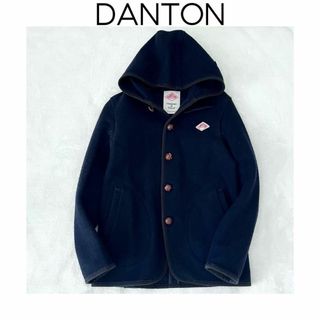 ダントン　DANTON　ウールモッサノーカラージャケットコート　紺　34