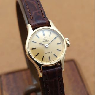 【美品】OMEGA DeVille レディース腕時計 プッシュ式 ビンテージ