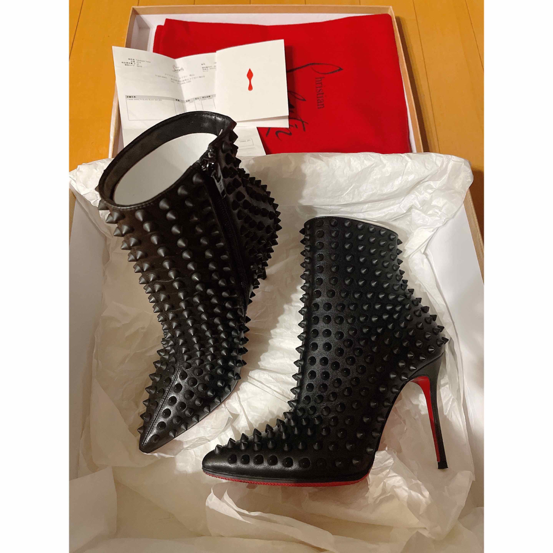 Christian Louboutin　マットブラック　スタッズブーツ　34.5