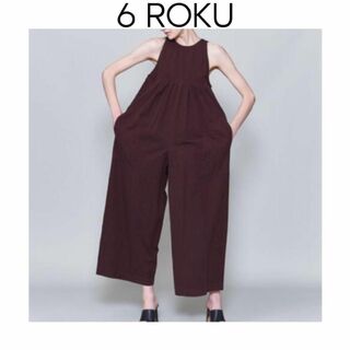 6 (ROKU) - 6 ROKU ロク コットンギャザーオールインワン ワインレッド