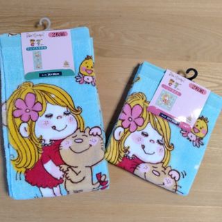 【新品】水森亜土 亜土ちゃん フェイスタオル ハンドタオル 2枚セット(タオル/バス用品)