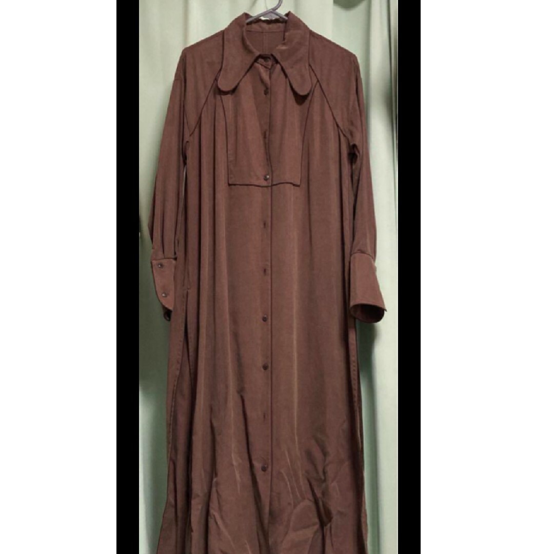 philme piping shirt one-piece brownワンピース