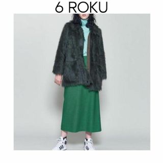 6 roku FAKE MINK FUR COAT ロク ファーコート36