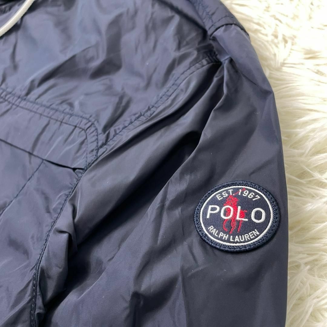 POLO RALPH LAUREN(ポロラルフローレン)のポロラルフローレン ナイロンジャケット パーカー フルジップ 紺 L　A730 メンズのジャケット/アウター(ナイロンジャケット)の商品写真