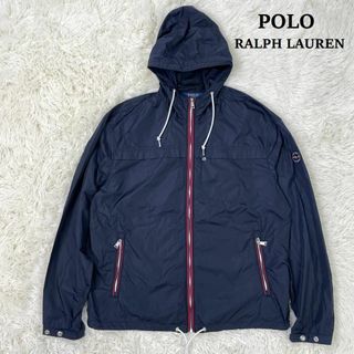 ポロラルフローレン(POLO RALPH LAUREN)のポロラルフローレン ナイロンジャケット パーカー フルジップ 紺 L　A730(ナイロンジャケット)