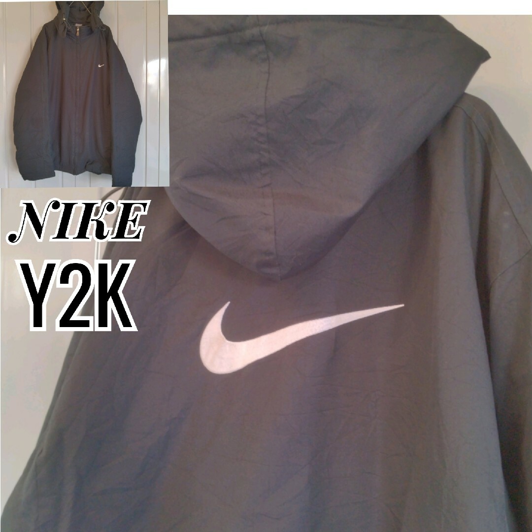 NIKE - NIKE ナイキ Y2K 刺繍ロゴ 中綿入り ナイロンジャケット