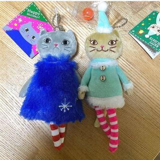 カルディ(KALDI)のカルディ　クリスマス　くたくたネコ　モコネコ(ぬいぐるみ)