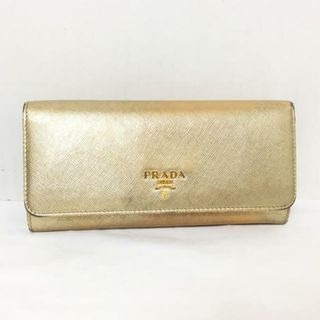 プラダ(PRADA)のPRADA(プラダ) 長財布 - ゴールド レザー(財布)