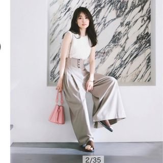 【今期】2023アプワイザー リッシェ 定価23000円 パンツ ワイド フレア