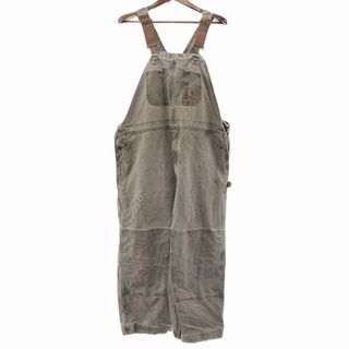 カーハート(carhartt)の90年代 USA製 Carhartt カーハート ダック生地 オーバーオール ワーク  アメカジ グレー (メンズ 44×30) 中古 古着 O9890(サロペット/オーバーオール)