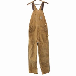 カーハート(carhartt)のCarhartt カーハート ダック地 オーバーオール ワーク  ダブルニー ブラウン (メンズ L相当) 中古 古着 O9891(サロペット/オーバーオール)