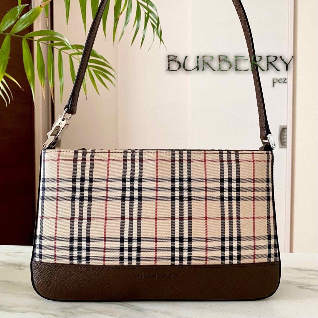 爆買い！ 新品同様 BURBERRY バーバリー レザーショルダーバッグ