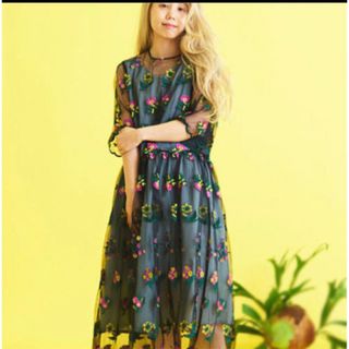 新品タグ付 Anthropologie ☆チュールワンピース　シルク