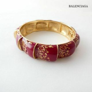 未使用品 バレンシアガ BALENCIAGA ユニセックス ブレスレット レインボー /ゴールド金具 ナイロン