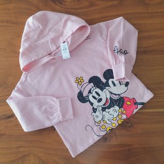 ギャップキッズ(GAP Kids)の新品　110㎝　GAP　ミッキーマウス　ミニーマウス　裏起毛　トレーナー(Tシャツ/カットソー)