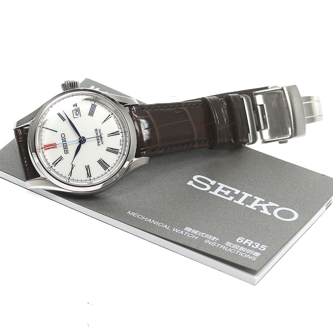 セイコー SEIKO SARX061/6R35-00B0 プレサージュ デイト 有田焼ダイアル 自動巻き メンズ 極美品 _779187