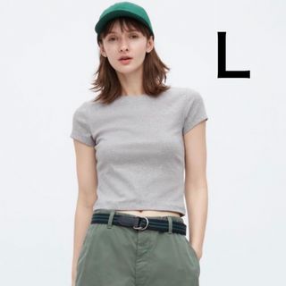 ユニクロ(UNIQLO)の新品タグ付き ユニクロ  ミニT グレー Lサイズ (Tシャツ(半袖/袖なし))