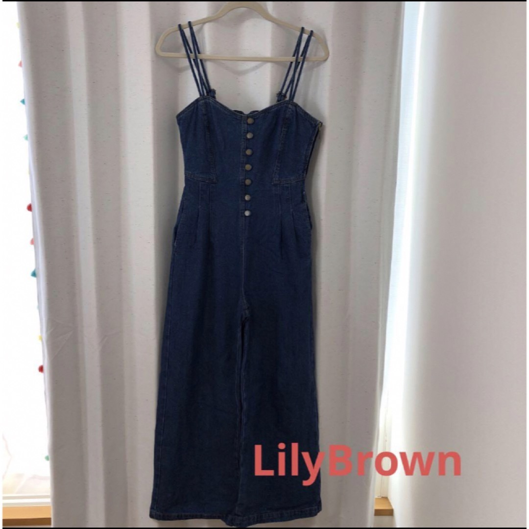 Lily Brown(リリーブラウン)のリリーブラウン デニムオールインワン コルセット風 レディースのパンツ(サロペット/オーバーオール)の商品写真