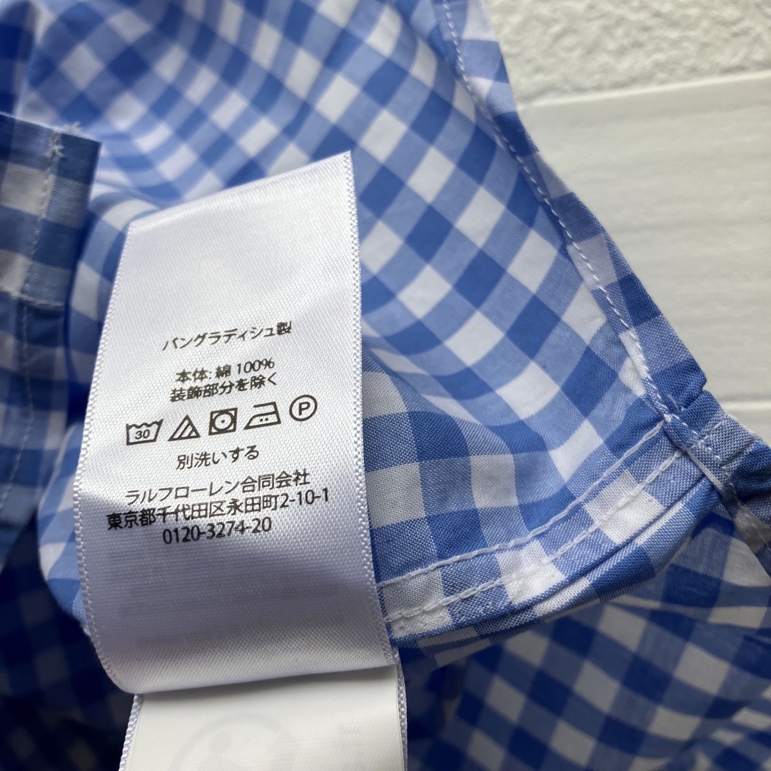 Ralph Lauren(ラルフローレン)の6t120cm 青　ギンガムチェック　ラルフローレン  半袖 キッズ/ベビー/マタニティのキッズ服男の子用(90cm~)(Tシャツ/カットソー)の商品写真