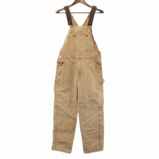 カーハート(carhartt)のCarhartt カーハート ダック地 オーバーオール ワーク  ダブルニー ブラウン (メンズ M相当) 中古 古着 O9892(サロペット/オーバーオール)