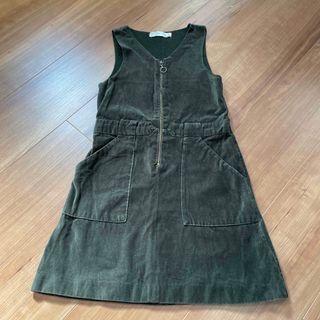 ザラキッズ(ZARA KIDS)のジャンパースカート　120  ZARA  カーキ　スエード(スカート)