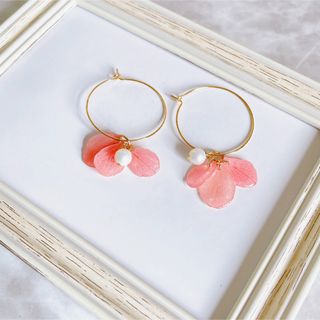 花びらピアス♡フープ(ピアス)