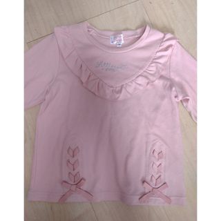 マザウェイズ(motherways)の(毛玉) 120 マザウェイズ ピンク リボン フリル 長袖 Tシャツ(Tシャツ/カットソー)