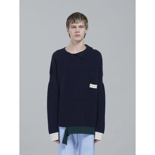 マルニ(Marni)のMARNI オーバーサイズ ニット ダメージ 48 ネイビー マルニ(ニット/セーター)