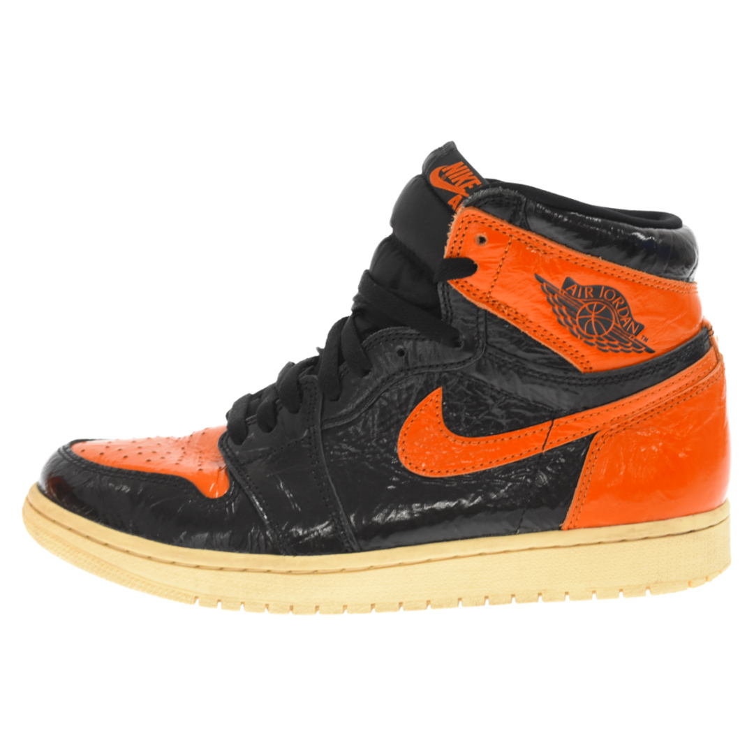 NIKE ナイキ AIR JORDAN 1 RETRO HIGH OG SHATTERED BACKBOARD3.0 エアジョーダン1シャッタードバックボード3.0 ハイカットスニーカーブラック/オレンジ 555088-028 US9290センチワイズ