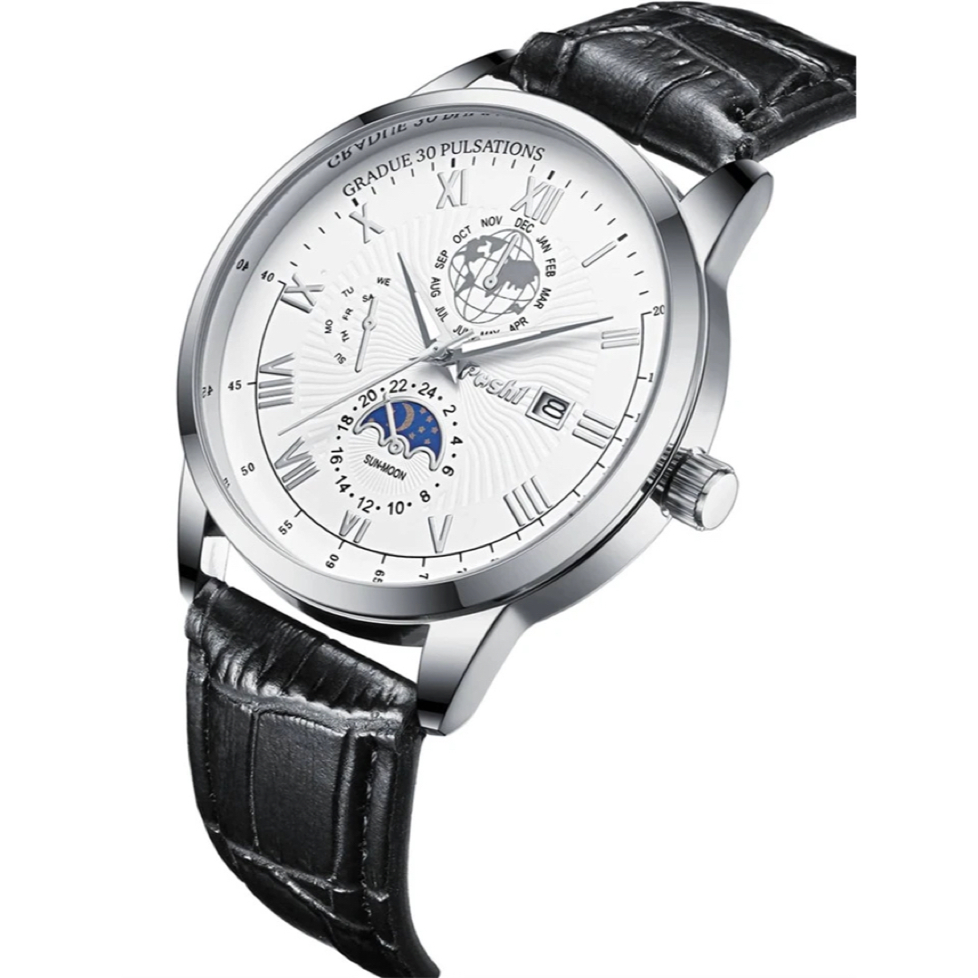 腕時計メンズラウンドポインタクォーツウォッチ新品 メンズの時計(腕時計(アナログ))の商品写真