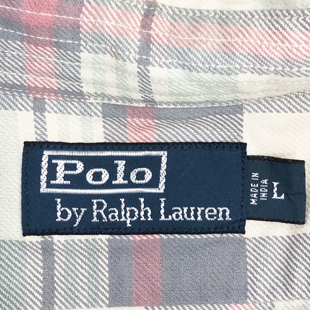 POLO RALPH LAUREN(ポロラルフローレン)のPolo by Ralph Lauren ポロバイラルフローレン コットン チェック柄 長袖シャツ アメカジ マルチカラー (メンズ L) 中古 古着 O9480 メンズのトップス(シャツ)の商品写真