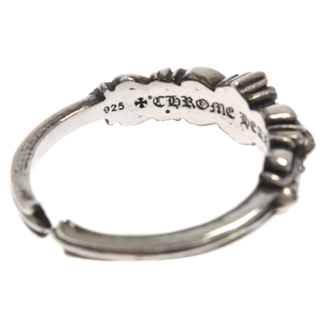 CHROME HEARTS クロムハーツ BABY CLSC P/D/ベイビークラシックダブルフローラル PAVEダイヤ/シルバーリング 20号