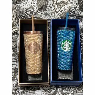 スターバックスコーヒー(Starbucks Coffee)の海外限定　スターバックス　タイ　ラインストーン　ロゴコールドカップ　タンブラー(容器)