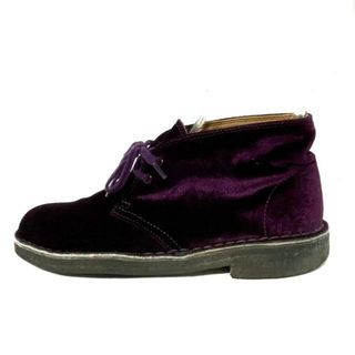 CLARKS クラークス ワラビー ブーツ 紫 パープル ハラコ28cm UK9