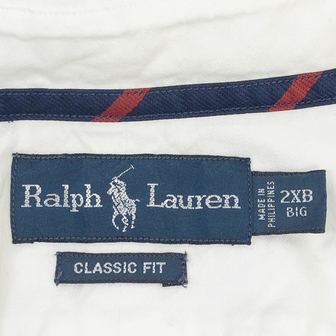 POLO RALPH LAUREN(ポロラルフローレン)のPolo by Ralph Lauren ポロバイラルフローレン ワイシャツ 長袖シャツ 大きいサイズ  アメカジ ホワイト (メンズ 2XB) 中古 古着 O9524 メンズのトップス(シャツ)の商品写真