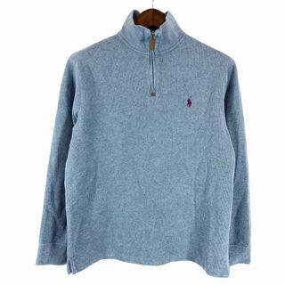 ポロラルフローレン(POLO RALPH LAUREN)のPolo by Ralph Lauren ポロバイラルフローレン ハーフジップ セーター アメカジ ブルー (メンズ M) 中古 古着 O9526(ニット/セーター)