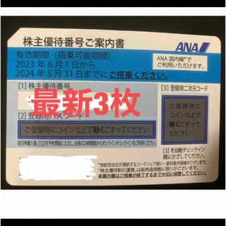 エーエヌエー(ゼンニッポンクウユ)(ANA(全日本空輸))の【最新】ANA 株主優待券 3枚(航空券)