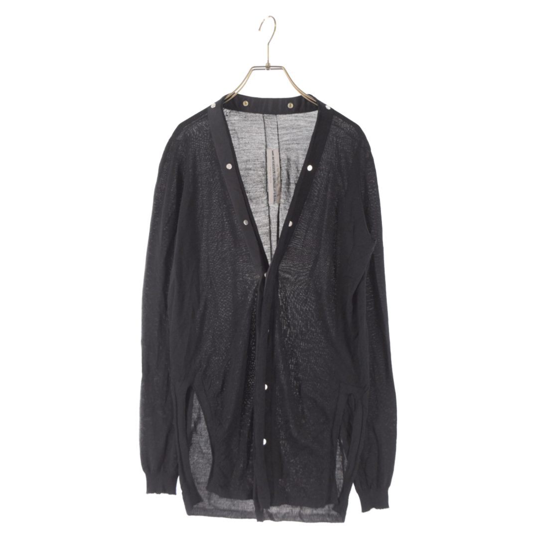 385センチ袖丈Rick Owens リックオウエンス 20SS LS V NECK SNAP CARDIGAN スナップカーディガン ブラック RU20S7631-M