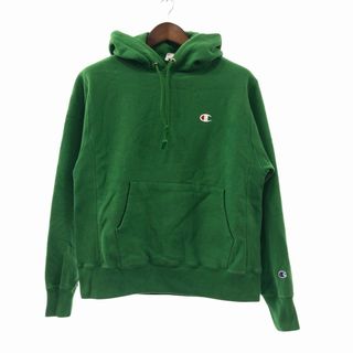 チャンピオン(Champion)のChampion チャンピオン リバースウィーブ パーカー グリーン (メンズ M) 中古 古着 O9551(パーカー)