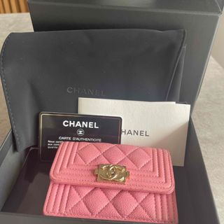 シャネル(CHANEL)のCHANEL(シャネル) 3つ折り財布美品  ピンク　ゴールド　正規品(財布)